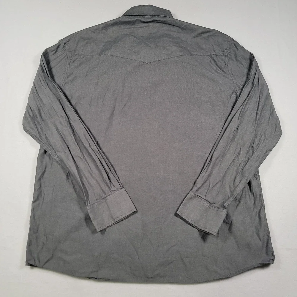Cody James Western Shirt Mens XL Gray Solid Long Sleeve Cotton Button Down